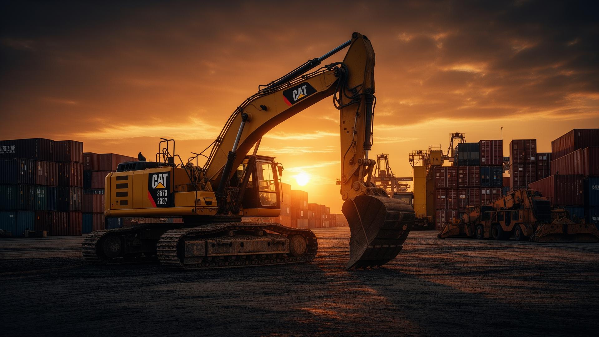 CAT excavator at a work site