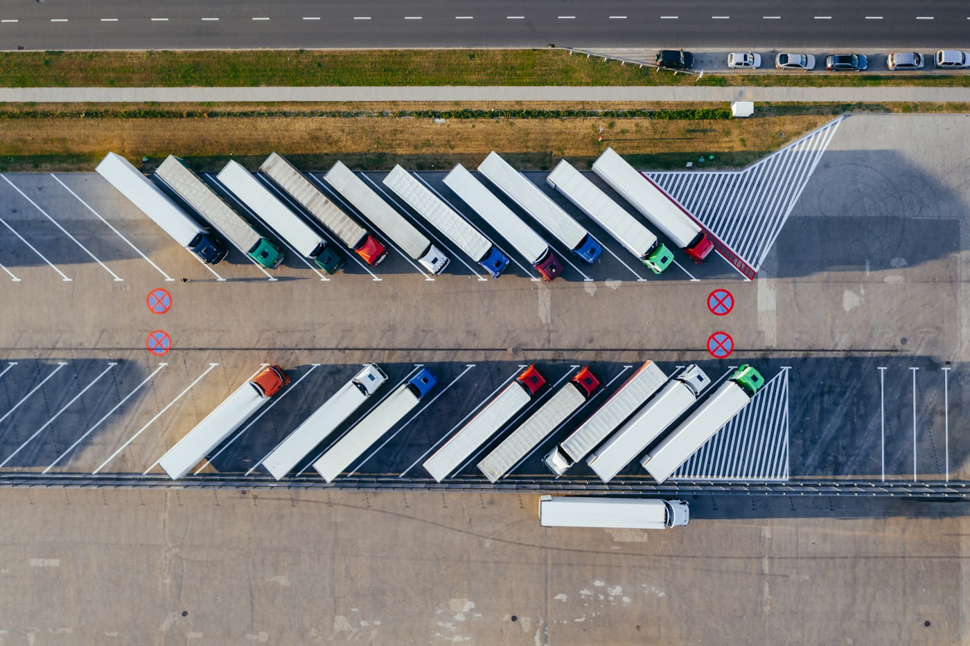 Aerial truck depot